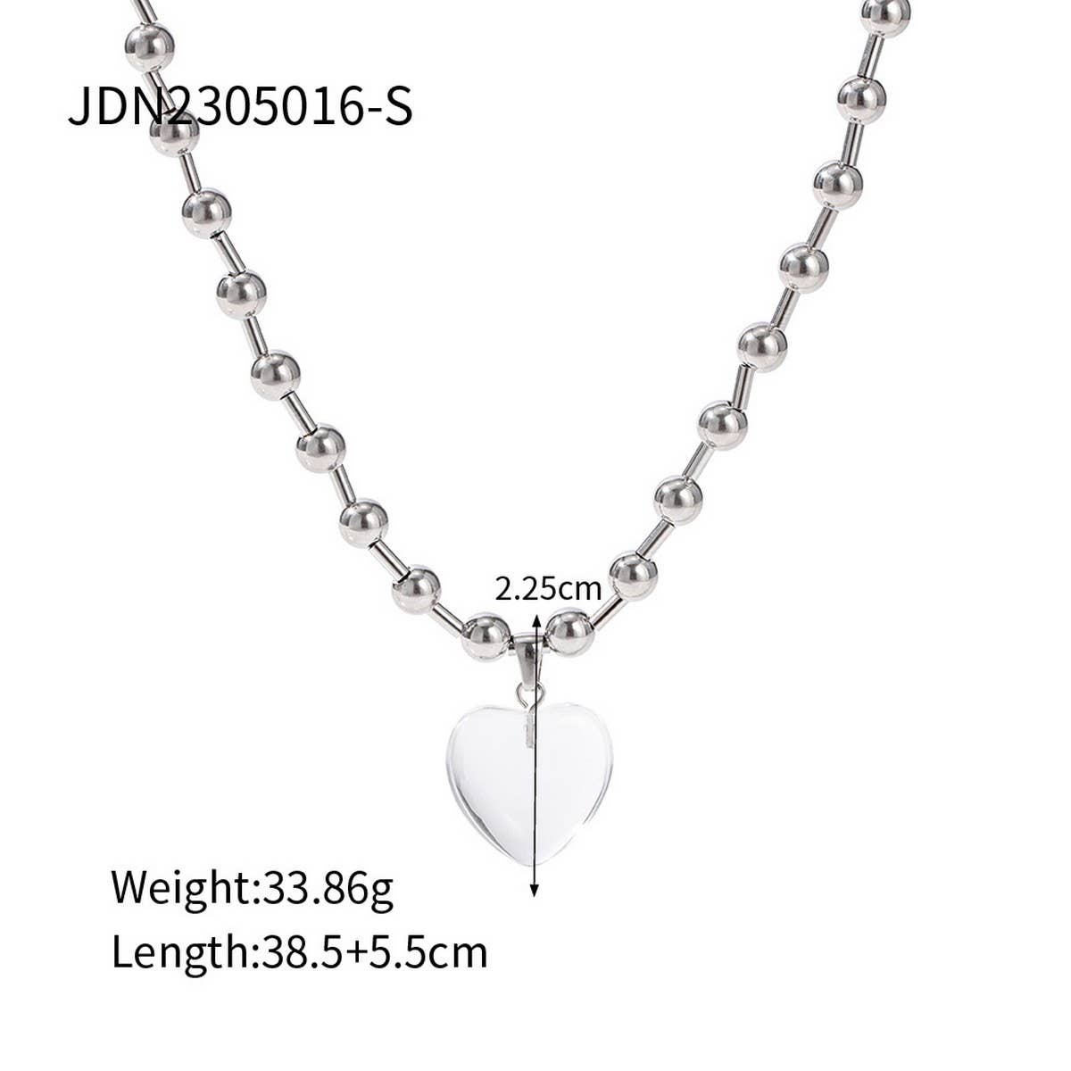 GIRLY SIMPLE TRANSPARENT LOVE NECKLACE_CWAJE1362