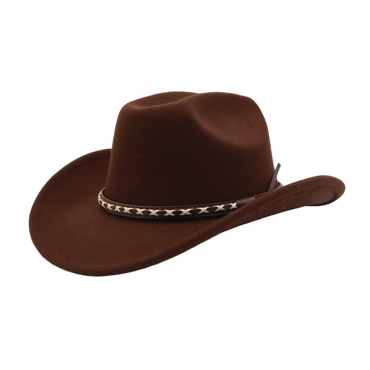MEN WOMEN ETHNIC WOOL FEDORA JAZZ COWBOY HAT_CWAH04415