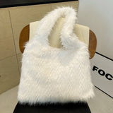 Winter Plush Tote Bag Women Large Capacity Fashion_Cuab00544