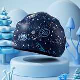 BOYS XL SILICONE SWIM CAP GALAXY PRINT COMFY FIT_CWMM6785