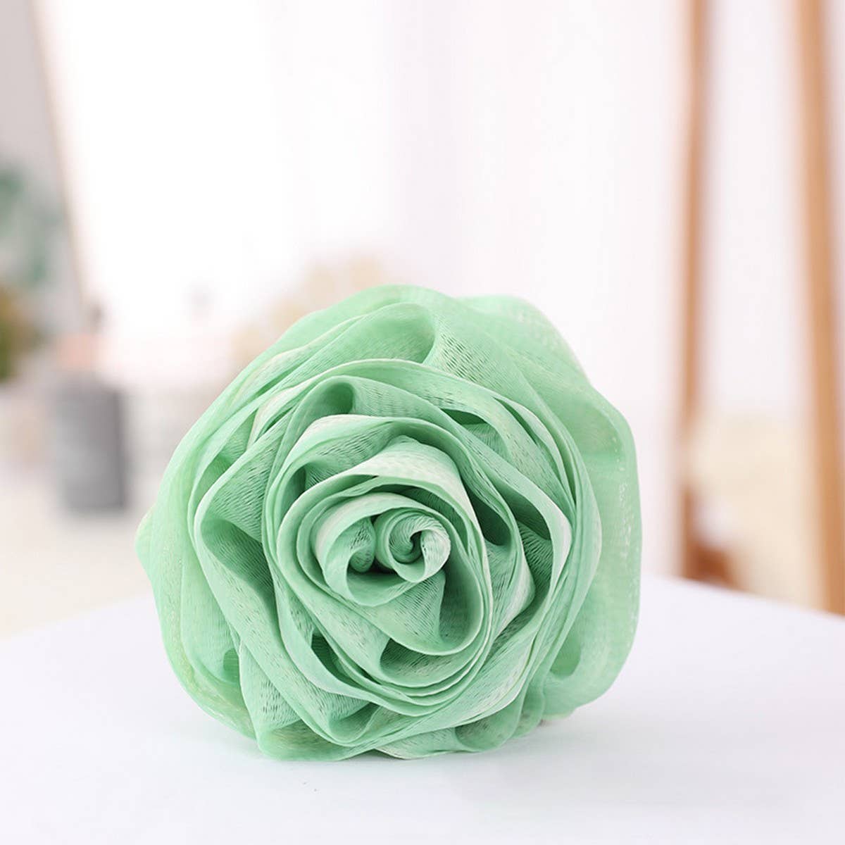 LARGE BATH FLOWER FOAMING NET TWO COLOR BATH POUF_CWMM3337