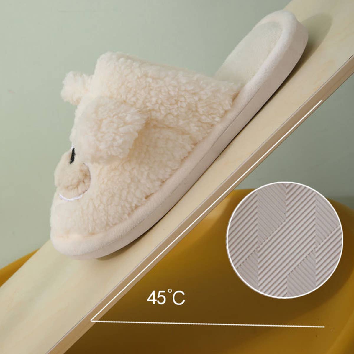 Women Cartoon Warm Bear Cotton Slippers