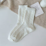 SOLID COLOR TWISTED WOOL MID CALF STACKED SOCKS_CWMS1130
