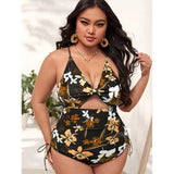 LARGE SIZE HOLLOW ONE PIECE BIKINI SWIMSUIT_CWMW0600