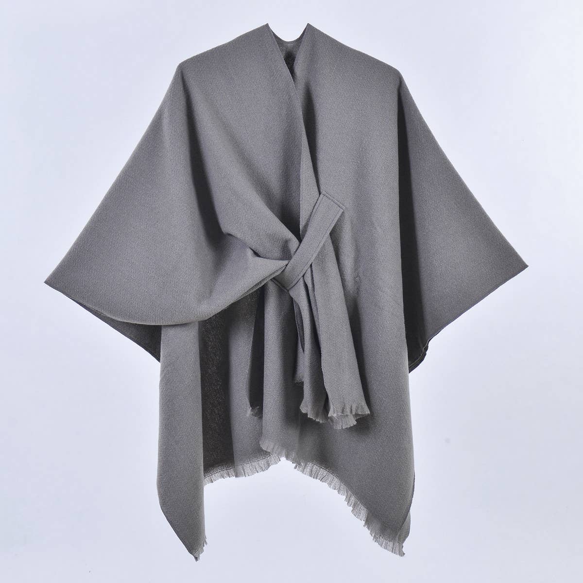 SIMPLE SOLID COLOR OBLIQUE STRAP CAPE SHAWL_CWASC0947