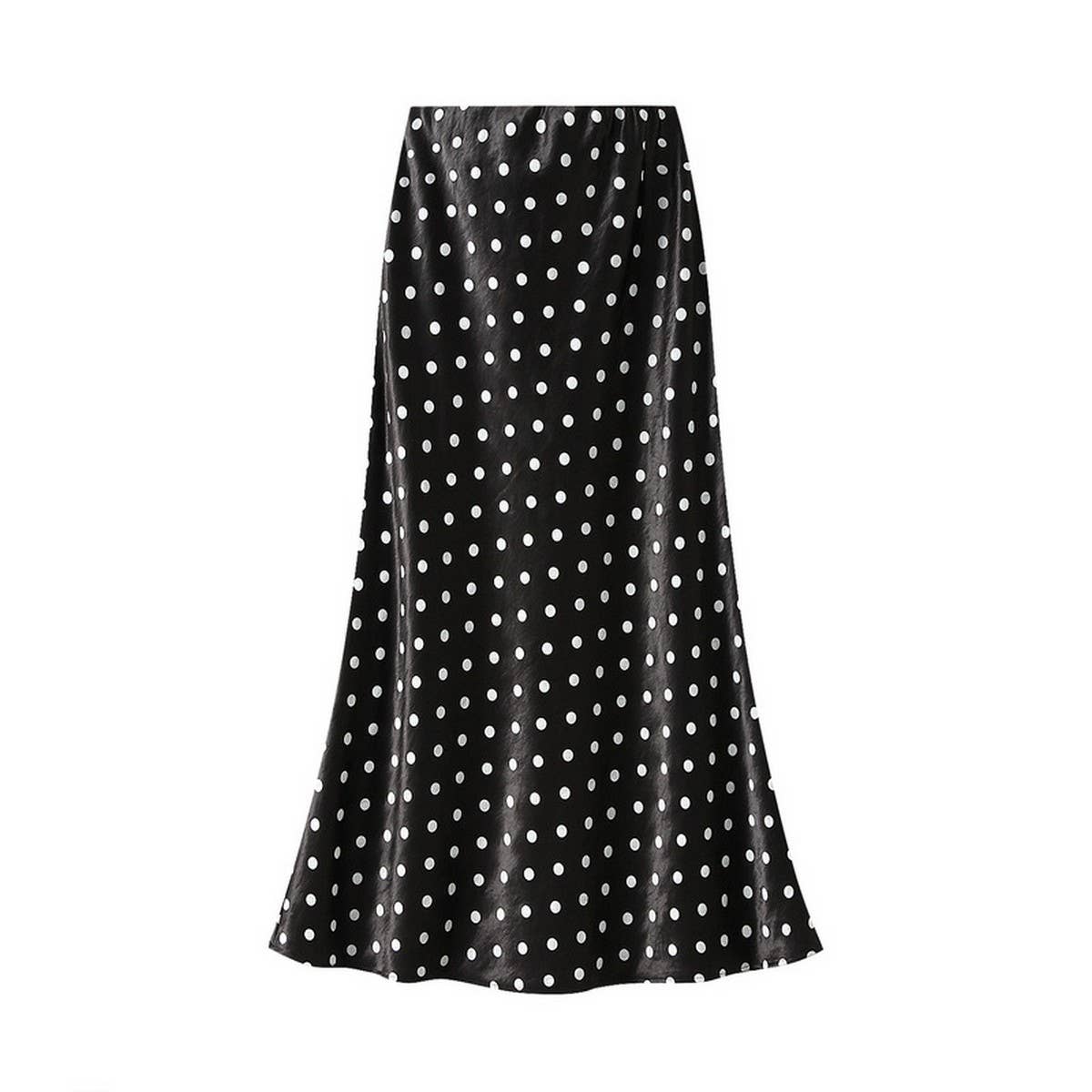 POLKA DOT HIGH WAIST SLIM A LINE MIDI SKIRT_CWBMS0394
