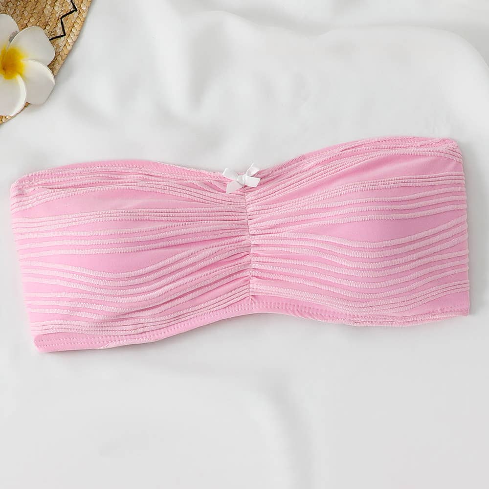 Womens Bandeau Bikini Sexy Solid Color Swimwear