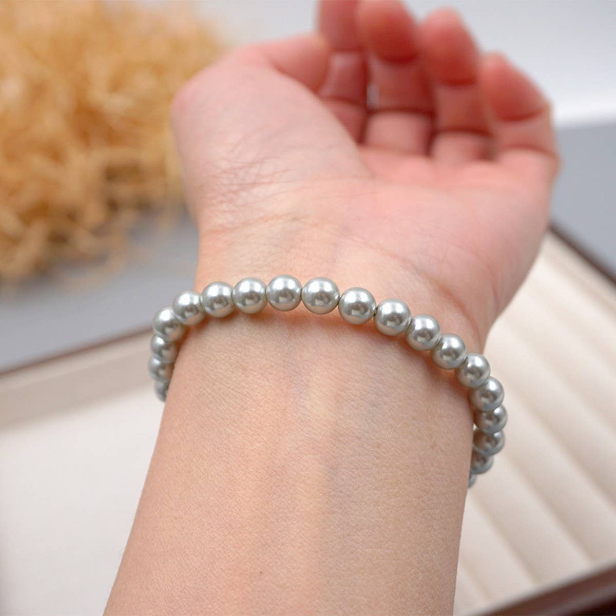 SIMPLE ROUND PEARL ELEGANT ELASTIC BRACELET_CWAJE1676