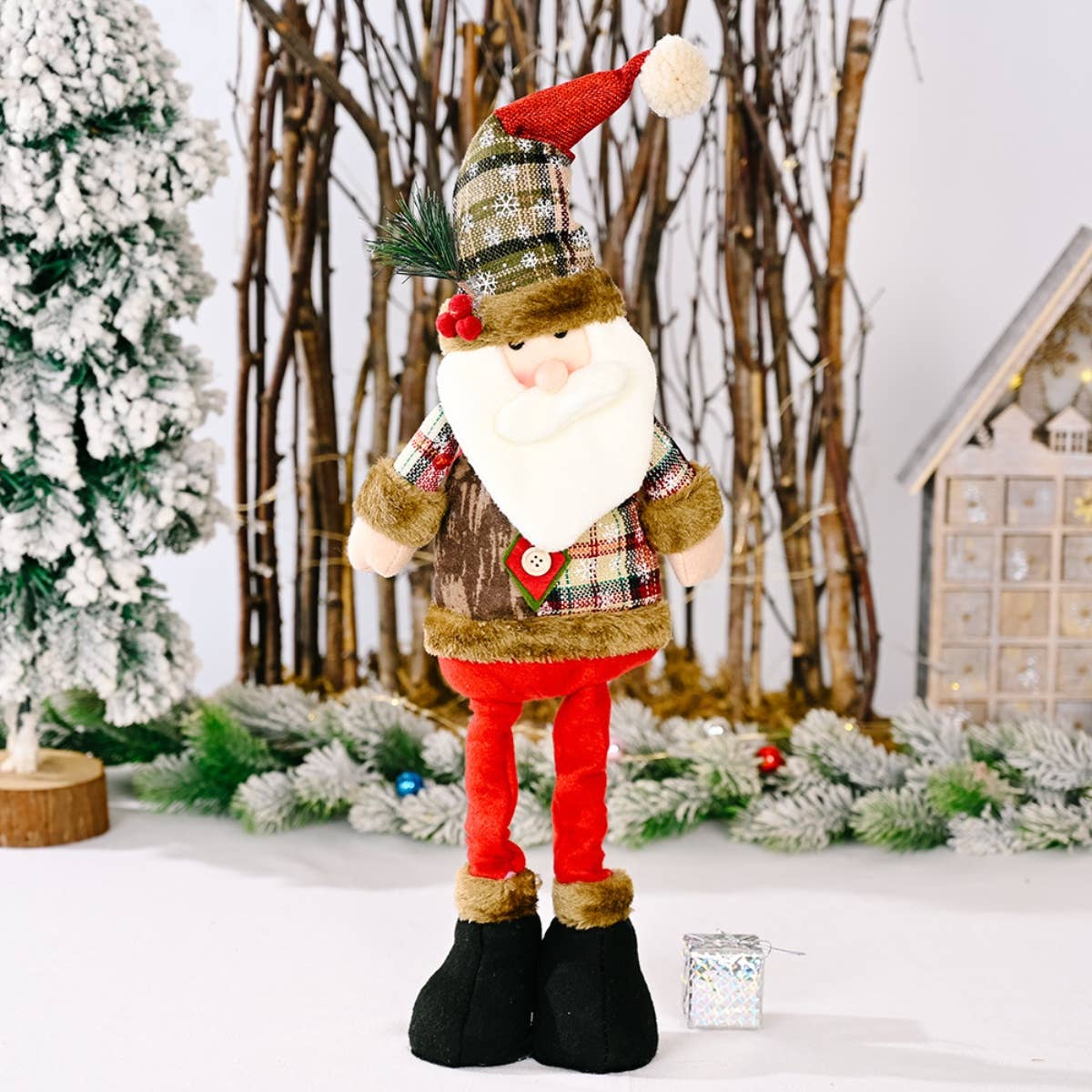 Cwmm2993_Santa Claus Snowman Deer Telescopic Figure