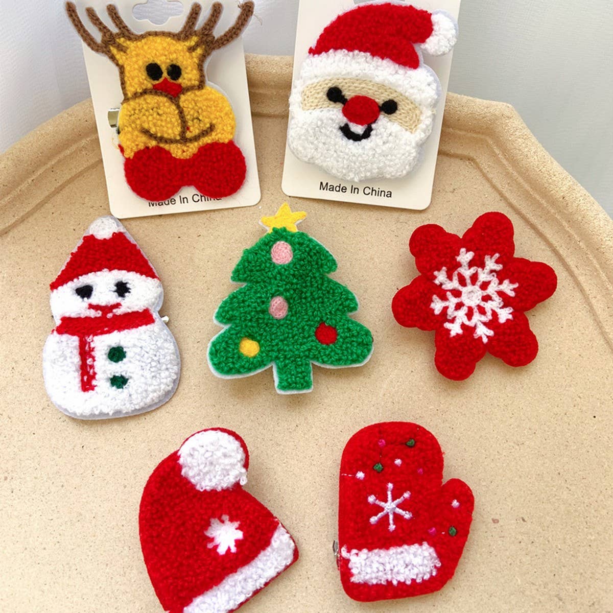 CLOTH PATCH EMBROIDERY LABEL PIN CHRISTMAS SET_CWMM2706