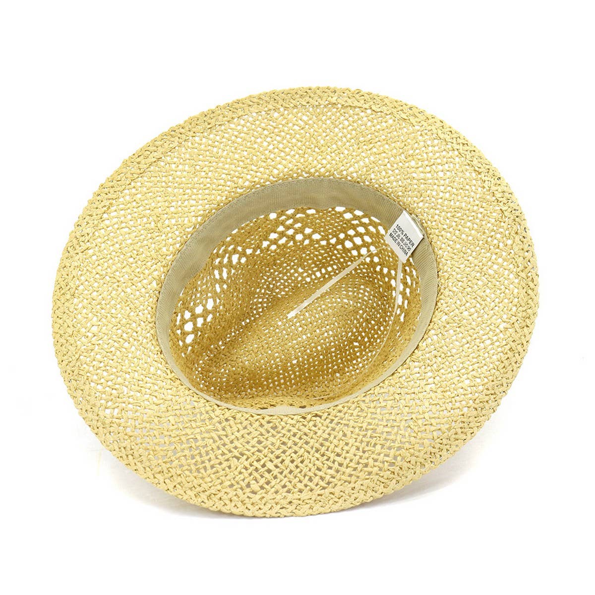 BROWN BELT VENTED SUMMER STRAW SUN HAT_CWAH062 B20315