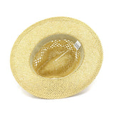BROWN BELT VENTED SUMMER STRAW SUN HAT_CWAH062 B20315