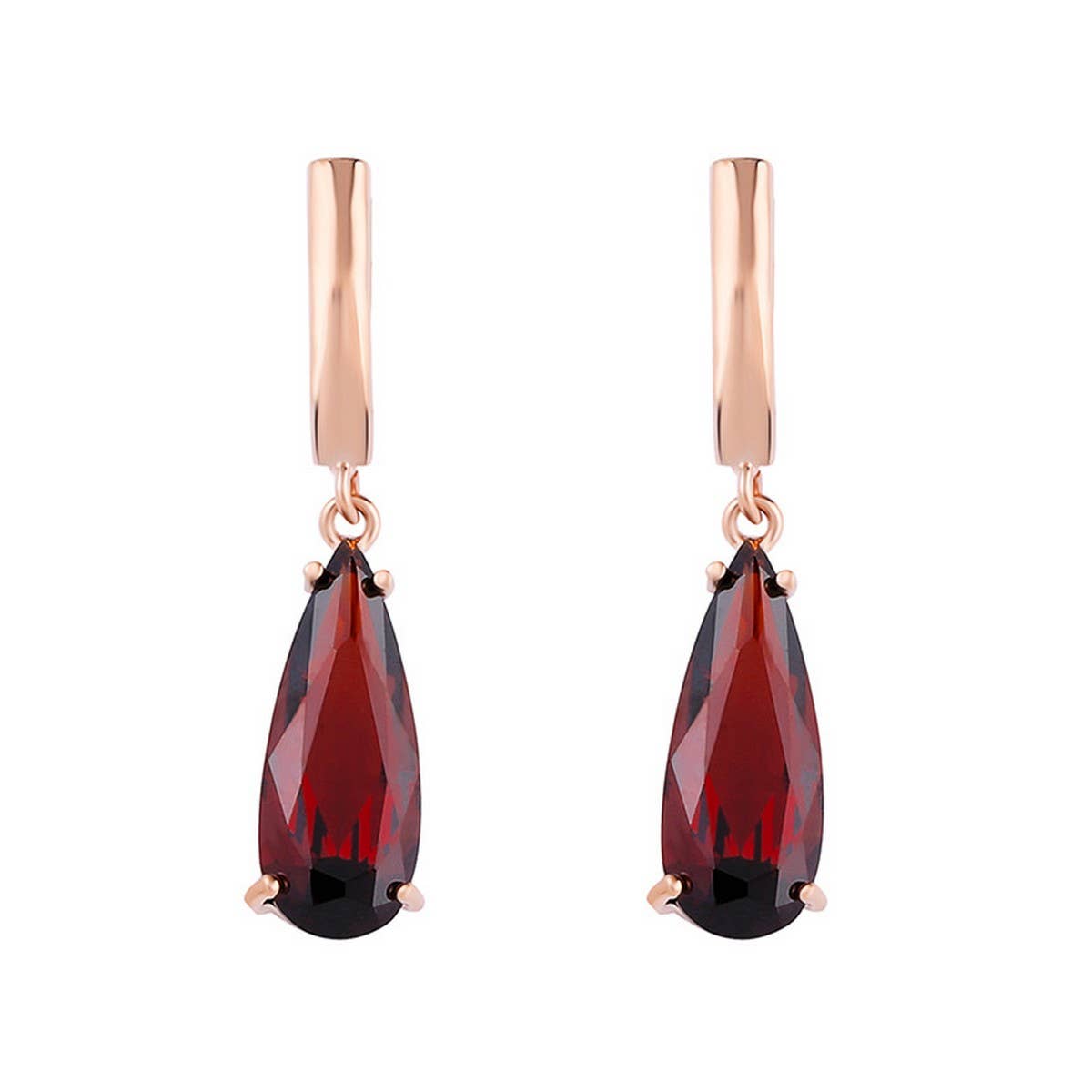 Zircon Jewelry Rose Gold Water Drop Earrings_Cwaje1017