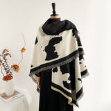 Korean Style Milk Pattern Shawl Women Thickcape_Cwocasl00091