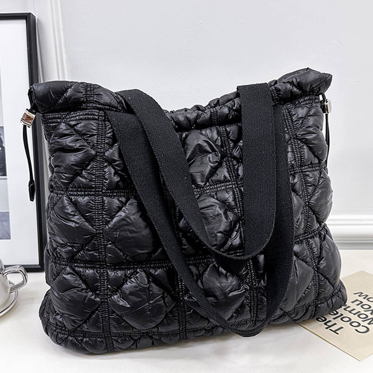 Women Large Capacity Drawstring Tote Bag_Cwab1751