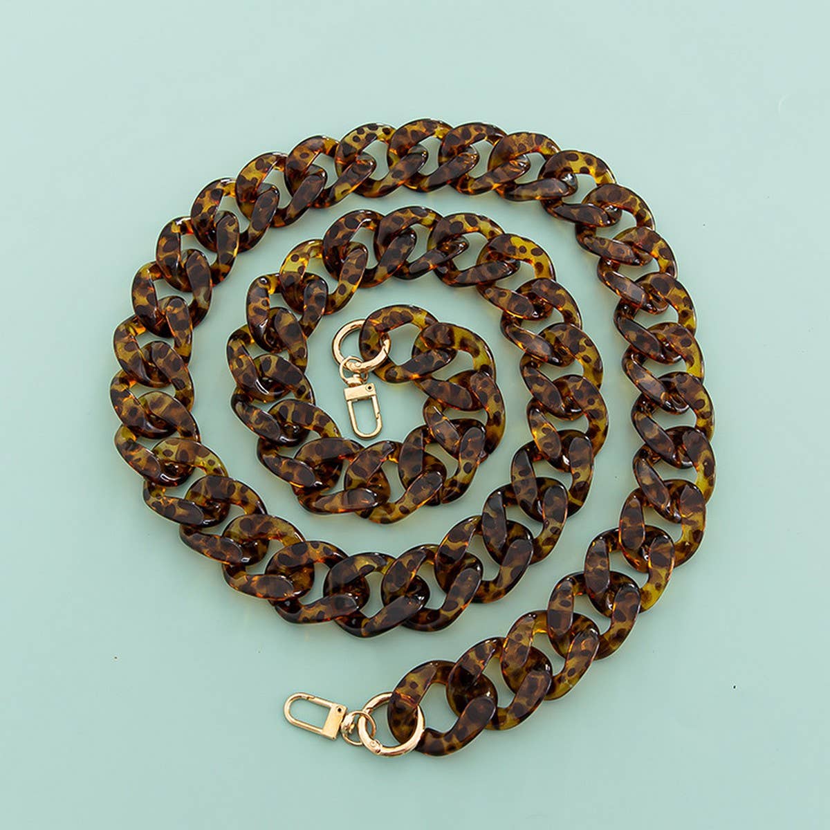 47 24ACRYLIC LEOPARD PRINT BAG CHAIN PHONE STRAP_CWMM5094