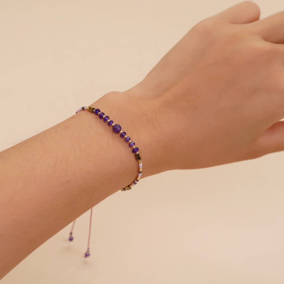 RICE BEAD HAND WOVEN SEMI PRECIOUS STONE BRACELET_CWMM3801