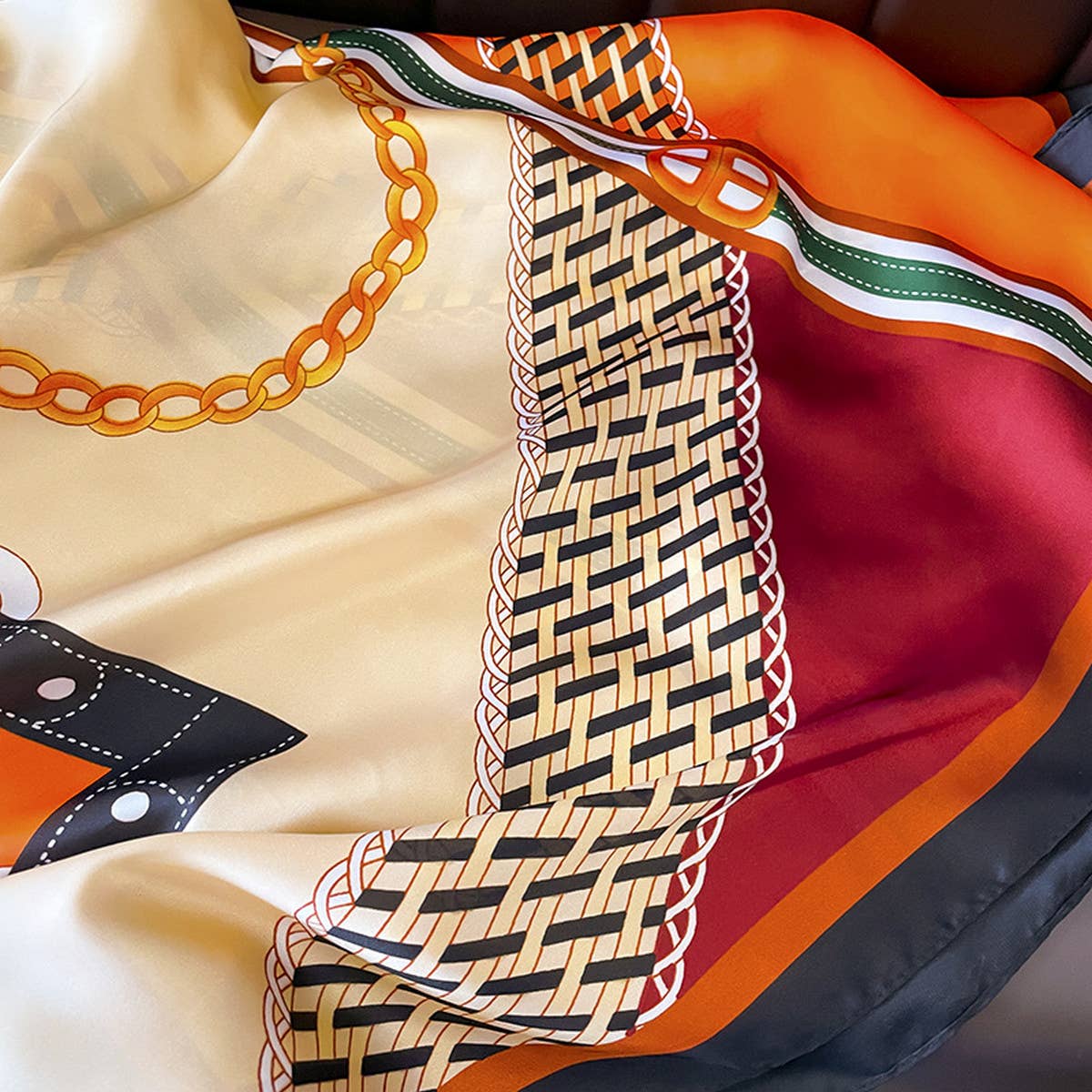 FRENCH STYLE LONG SATIN SCARF FOR FALL LAYERING_CWASC0533