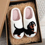 POPULAR DACHSHUND EMBROIDERED COTTON SLIPPERS_CWSHS0769