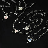 ARROW HEART NECKLACE 18K GOLD PAPERCLIP CHAIN_CWAJE4971