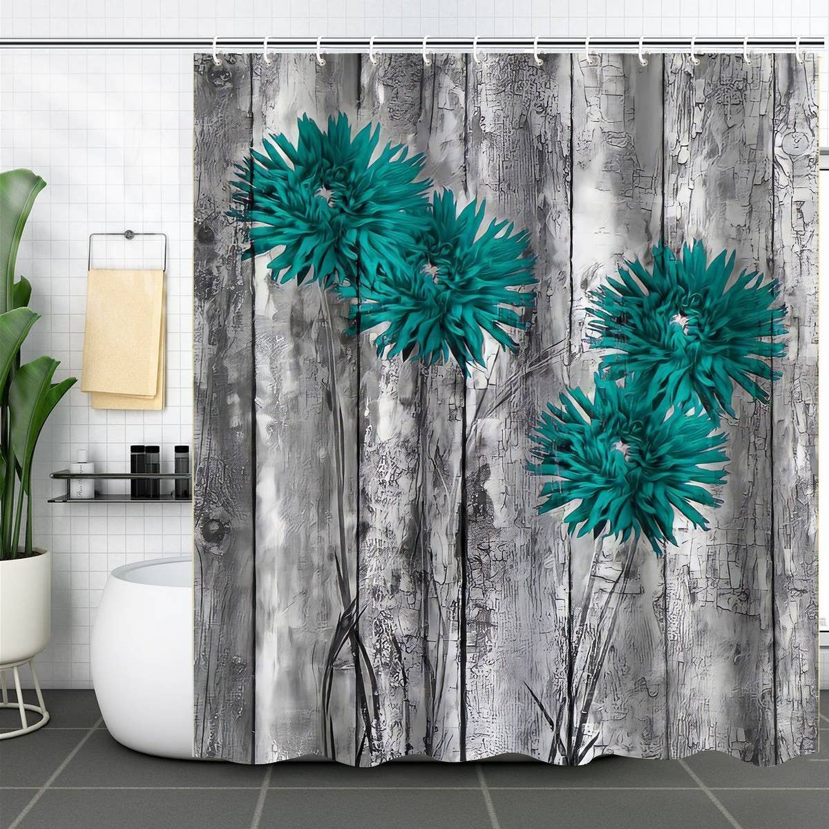 DANDELION FLOWER WATERPROOF SHOWER CURTAIN_CWMM1794