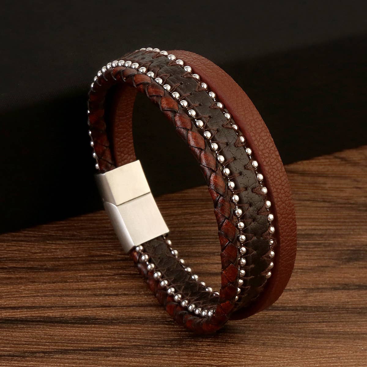 NEW BRAIDED STAINLESS STEEL CHAIN BRACELET_CWAJE1464