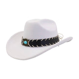 Western Ethnic Wool Fedora Hat Jazz Cowboy Style_Cwah04496