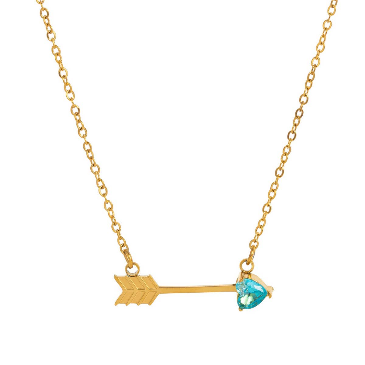 COLORFUL CREATIVE HEART PIERCING PENDANT NECKLACE_CWMM5342