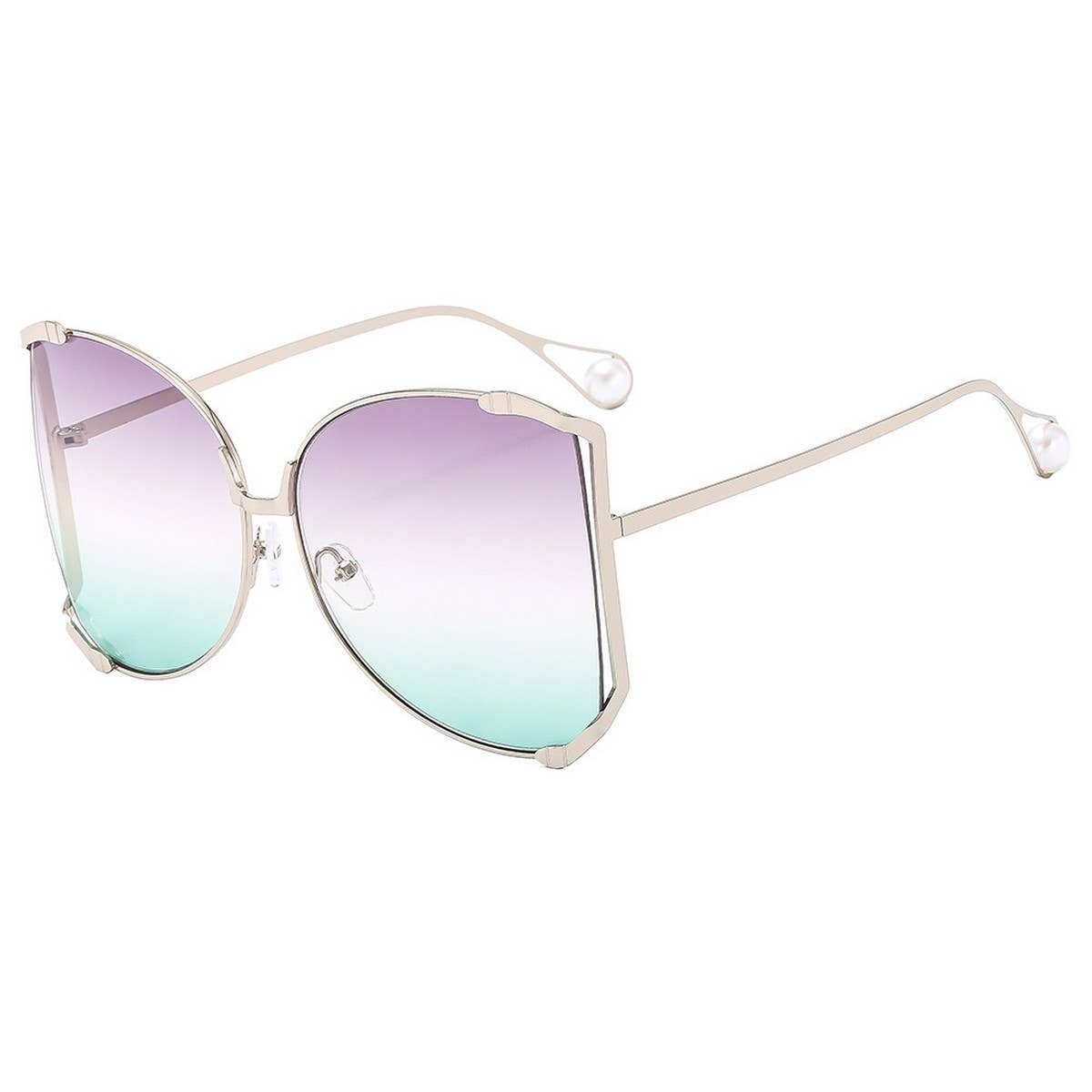 RUNWAY OVERSIZED SUNGLASSES WITH GEM ARMS_CWASG1181