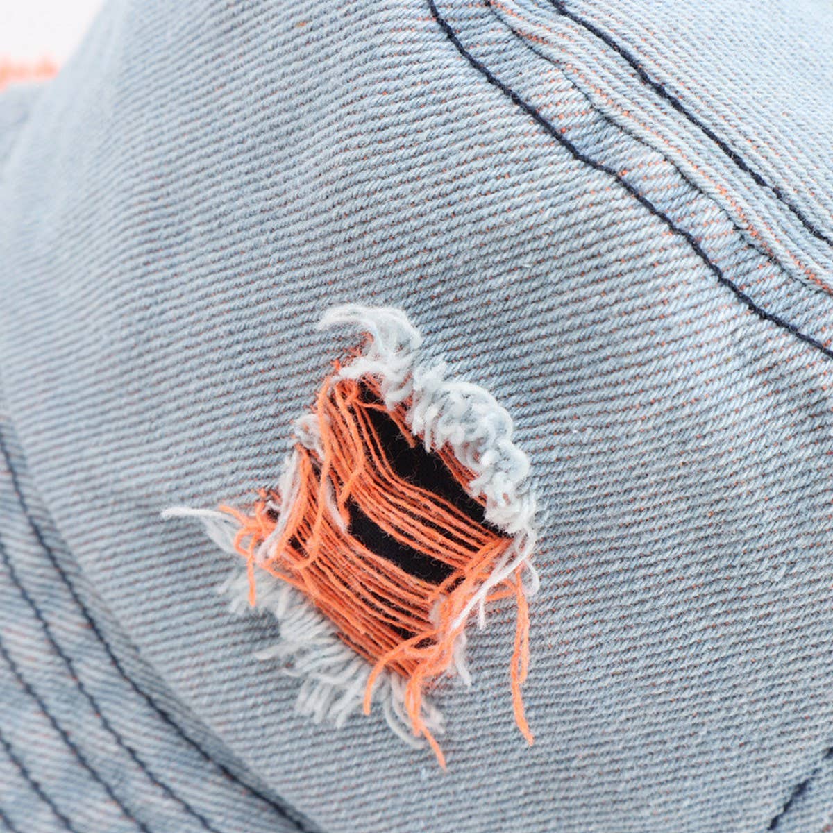Cwah1512_Japanese Style Ripped Denim Bucket Hat