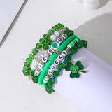 ST PATRICKS DAY BRACELET SET SHAMROCK PENDANT_CWMM3497