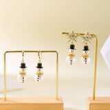 NEW CHRISTMAS DIAMOND SNOWFLAKE PEARL EARRINGS_CWAJE2385