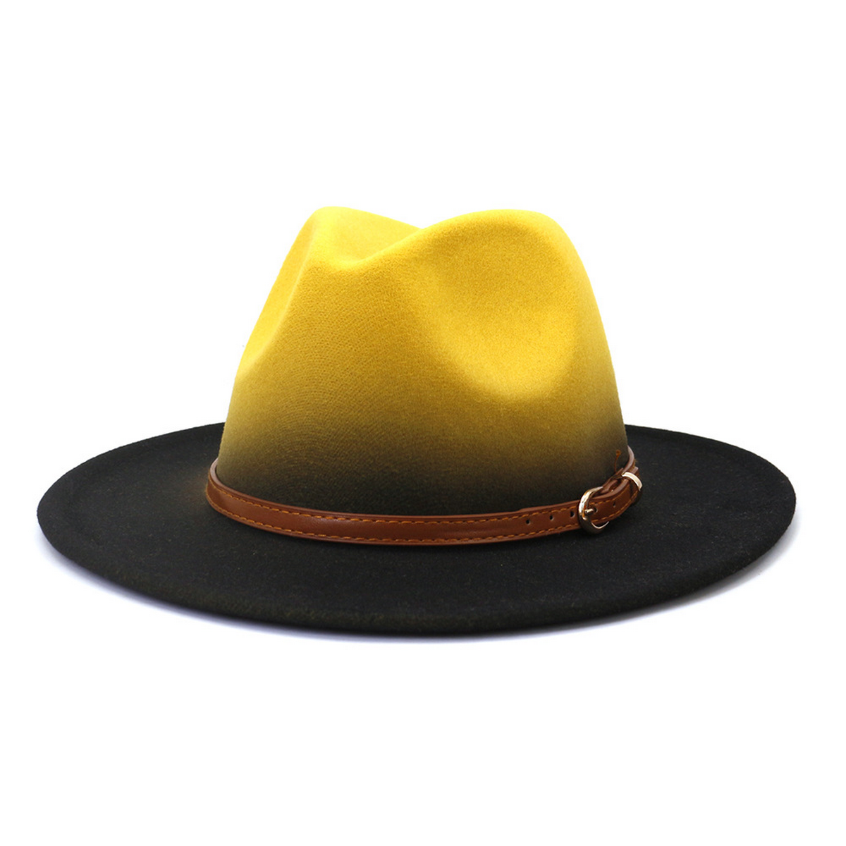 Women Warm Color Matching Belt Panama Hat_Cwah0707