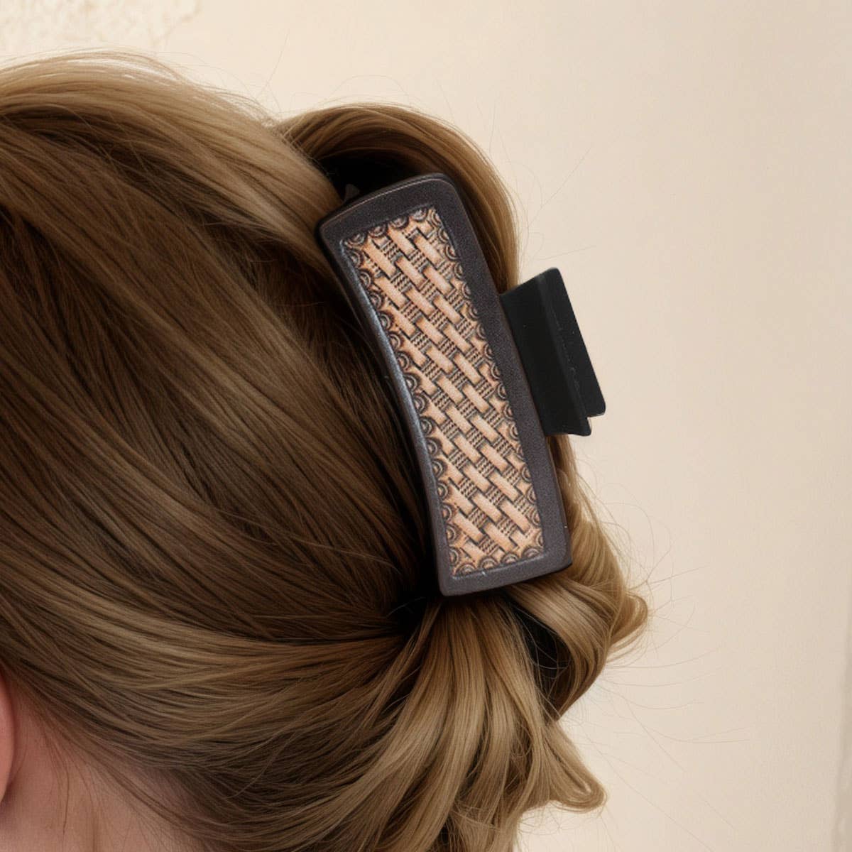 SUNFLOWER PU LEATHER HAIR CLAW WESTERN STYLE_CWASC1618