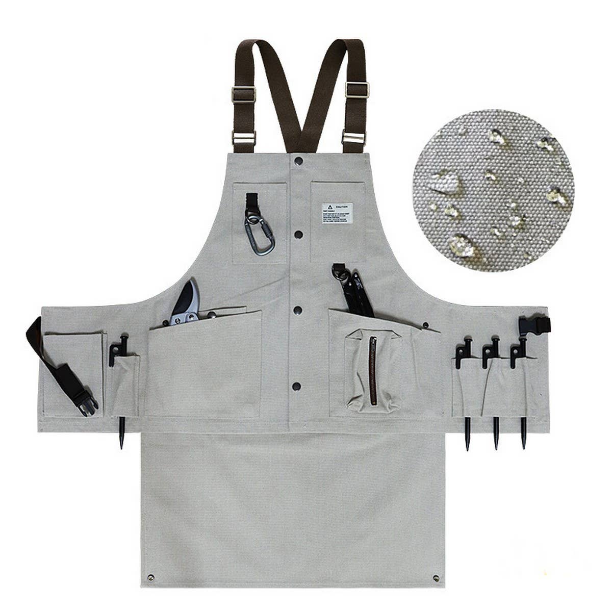 Cwmm1823_Thickened Canvas Multifunctional Pocket Work Apron
