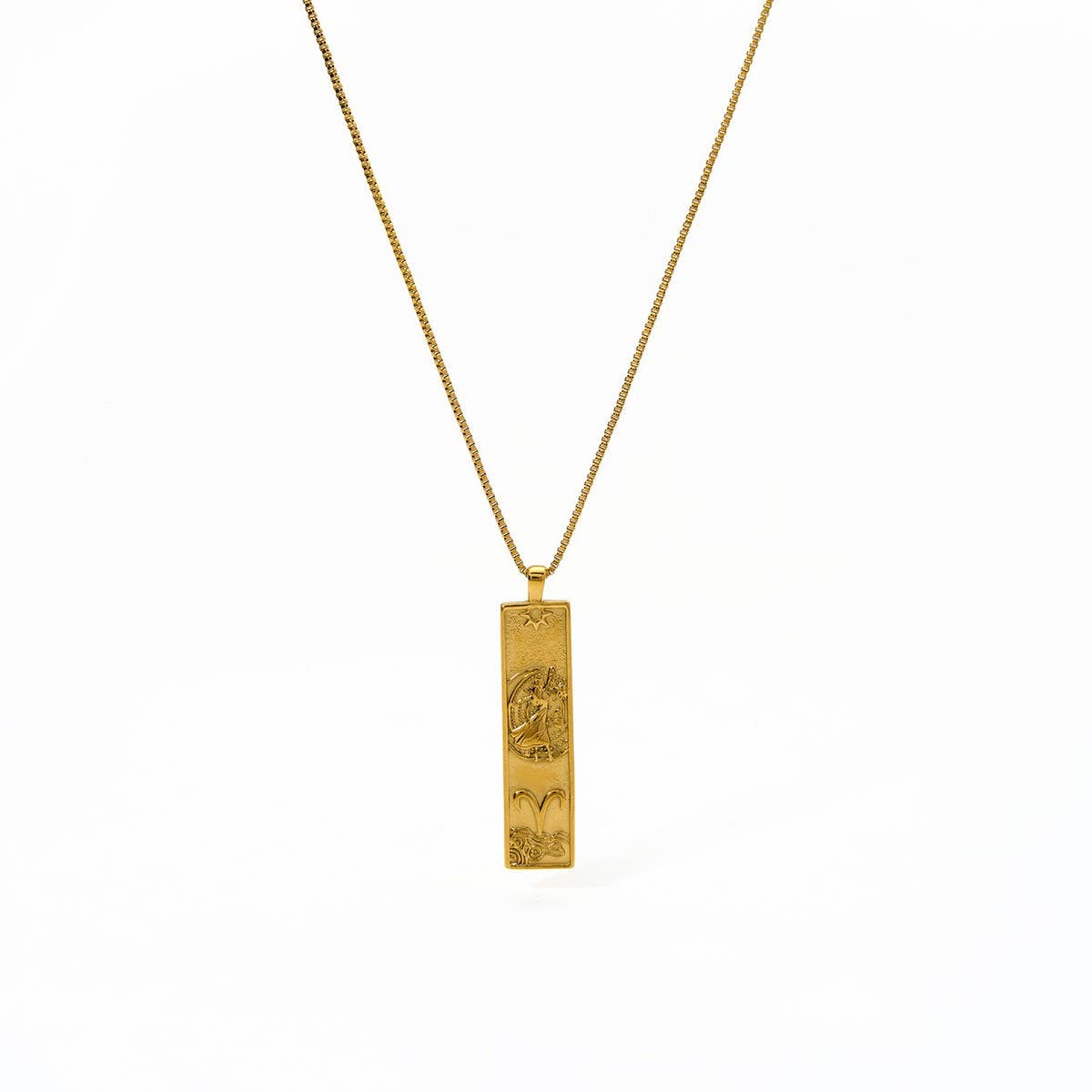 Zodiac Tag Necklace Stainless Ste Vintage Style_Cwmm8868