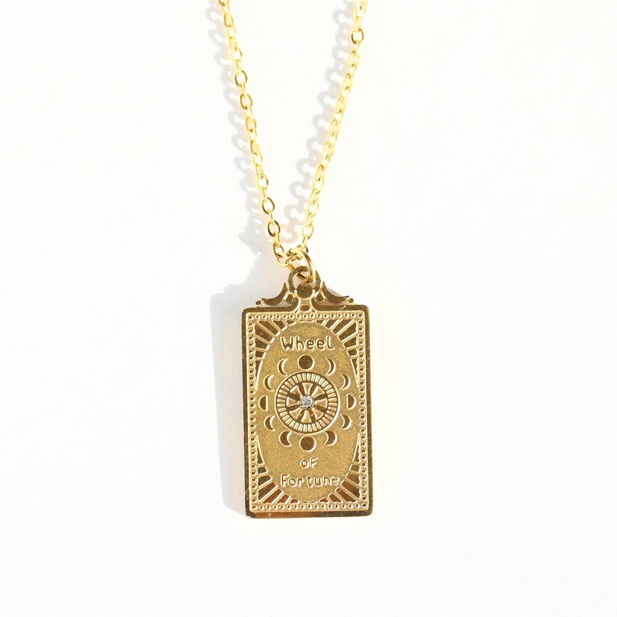 NEW RETRO CLASSIC GOLD TAROT NECKLACE_CWMM5555
