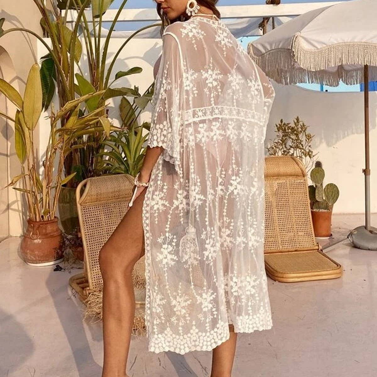 LACE SWEET BIKINI BEACH SWIMSUIT COVER UP_CWMW0685