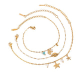 18K GOLD PEARL ENAMEL CONCH NECKLACE BRACELET_CWAJE4855