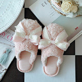 NEW BOWKNOT COTTON NON SLIP SLIPPERS FOR WOMEN_CWMM2951