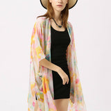 MULTICOLOR FLORAL PRINT OPEN FRONT KIMONO CARDIGAN_CWASC0789
