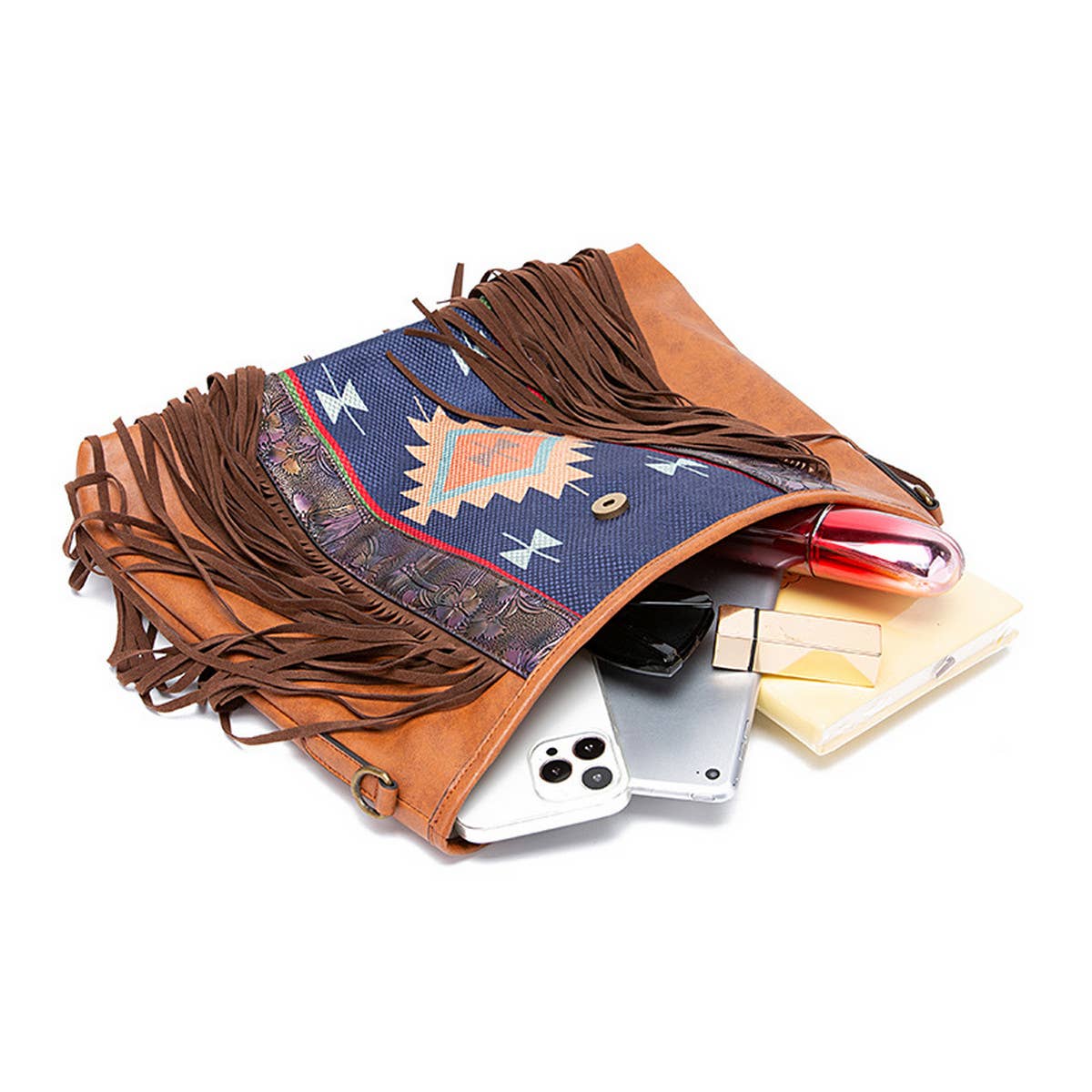 BOHEMIAN HAND WOVEN FLOWING BEARD SHOULDER BAG_CWAB2579