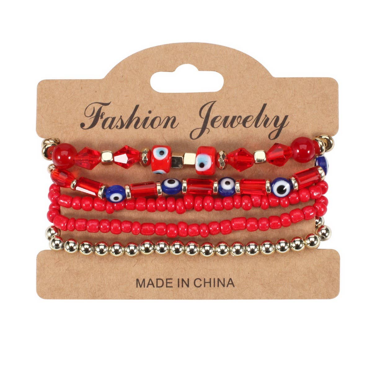 Cwaje05681_Boho Eye Beaded Multi Layer Bracelet For Women