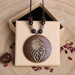 Vintage Personalized Beaded Wood Necklace