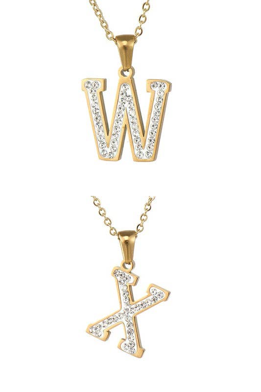 FASHION ALPHABET PENDANT CHARM NECKLACE_CWAJE219