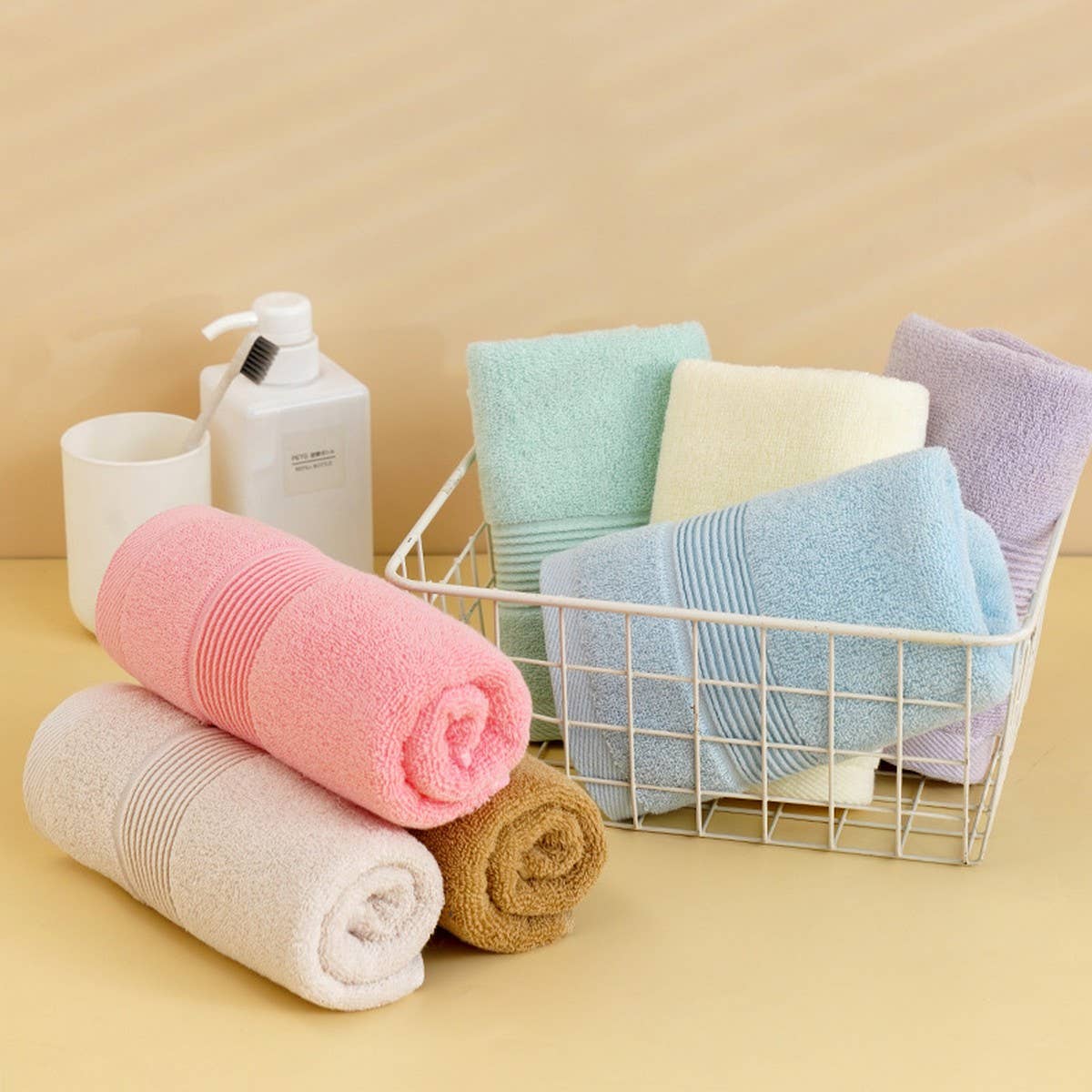 HOUSEHOLD SOLID COLOR THIN SOFT COTTON TOWEL_CWMM2313