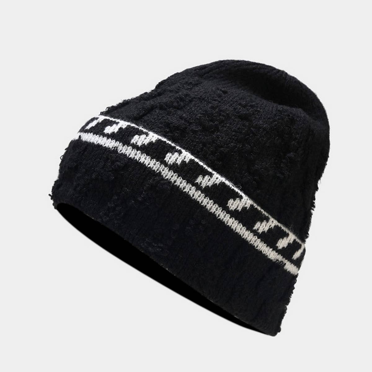 Warm And Windproof Stitching Plush Knitted Hat_Cwah1603