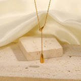 Ladies Fashion Water Drop Pendant Necklace_Cwaje1434