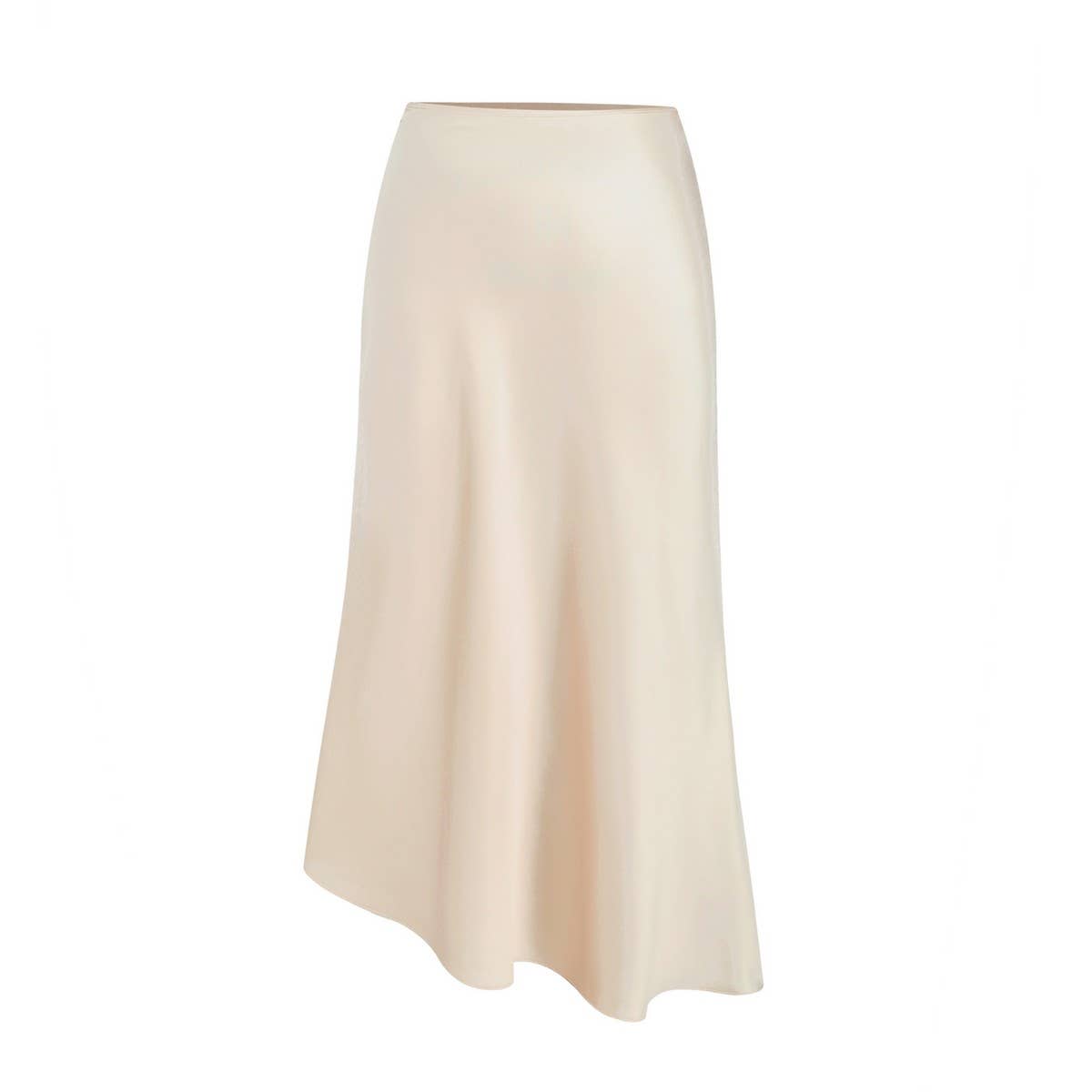 SATIN SKIRT ASYMMETRIC HIGH WAIST MAXI SKIRT_CWBSS0413
