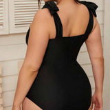 Womens Plus Size Bikini Strap One Piece Swimsuit